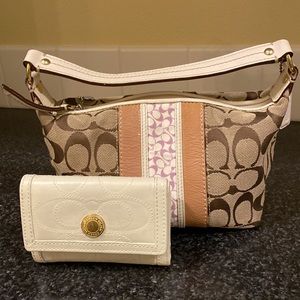 COACH mini bag with vertical stripes. #41047